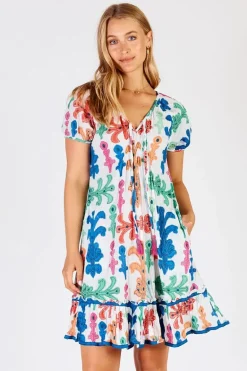 Lula Life Olivia Shirred Dress In White
