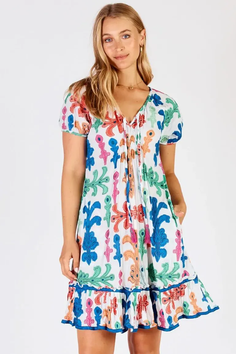 Lula Life Olivia Shirred Dress In White
