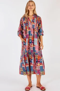 Lula Life Sylvie Midi Dress In Ocean