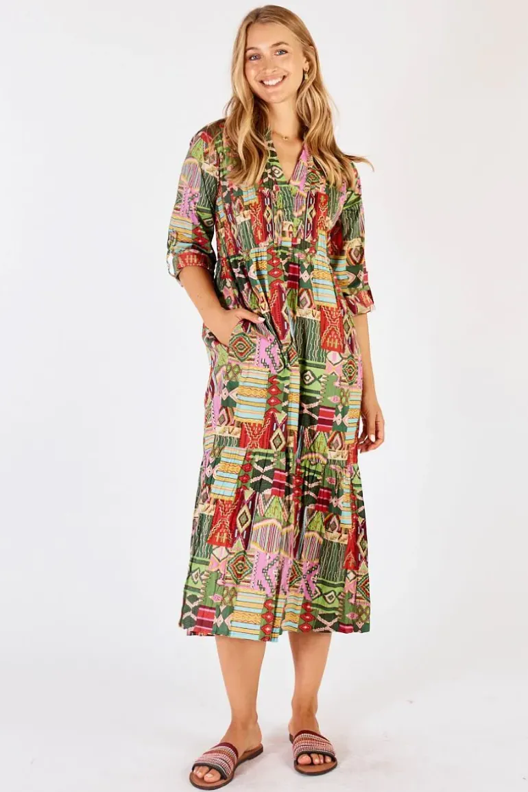 Lula Life Sylvie Midi Dress In Fern