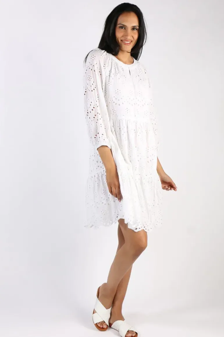 Lula Soul Adele Tiered Dress In White