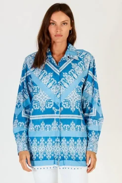 Lula Soul Bandana Shirt In Ocean