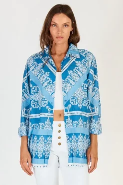 Lula Soul Bandana Shirt In Ocean