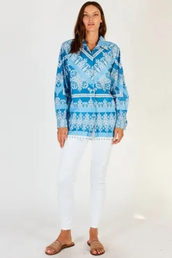 Lula Soul Bandana Shirt In Ocean