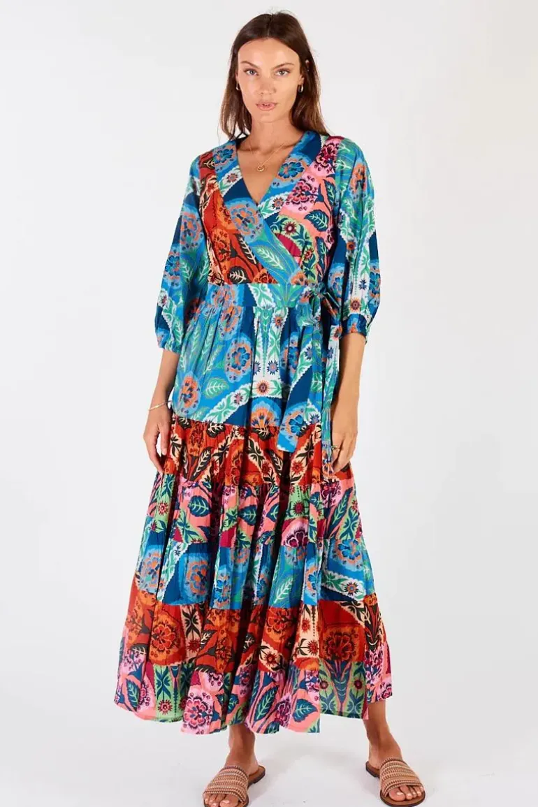 Lula Soul Poeta Wrap Dress In Multi