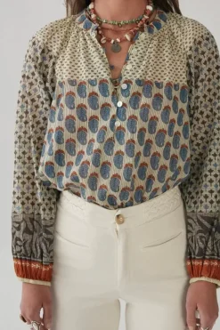 Maison Hotel Paloma Blouse In Blue