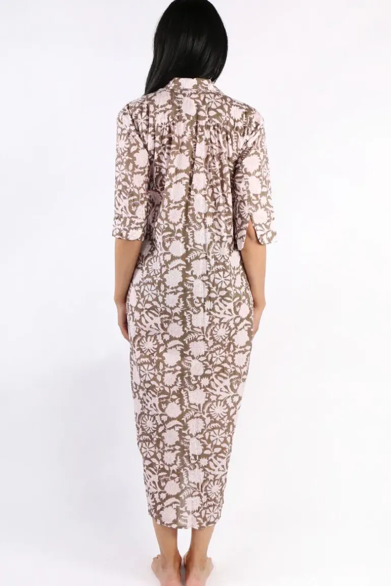 Mandalay Emily Maxi Shirtdress In Cocoa