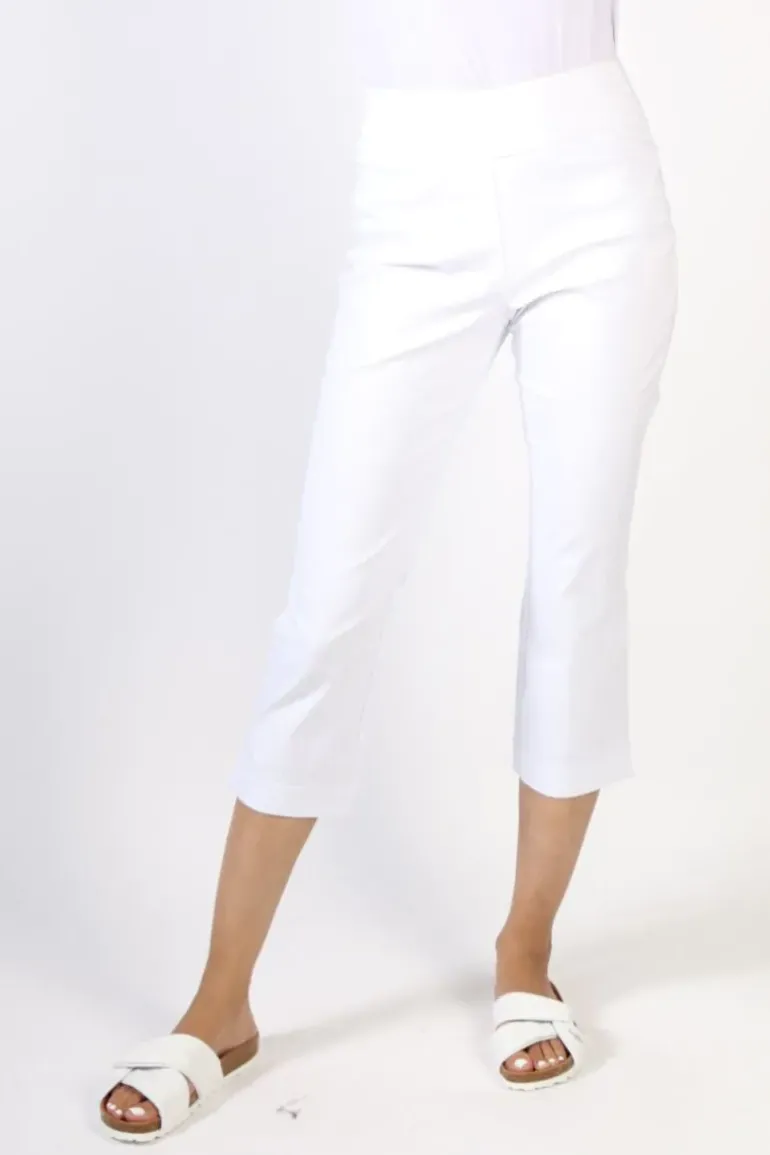Marco Polo Bengaline Capri Pant In White
