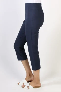 Marco Polo Bengaline Capri Pant In Navy