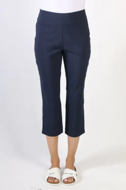 Marco Polo Bengaline Capri Pant In Navy
