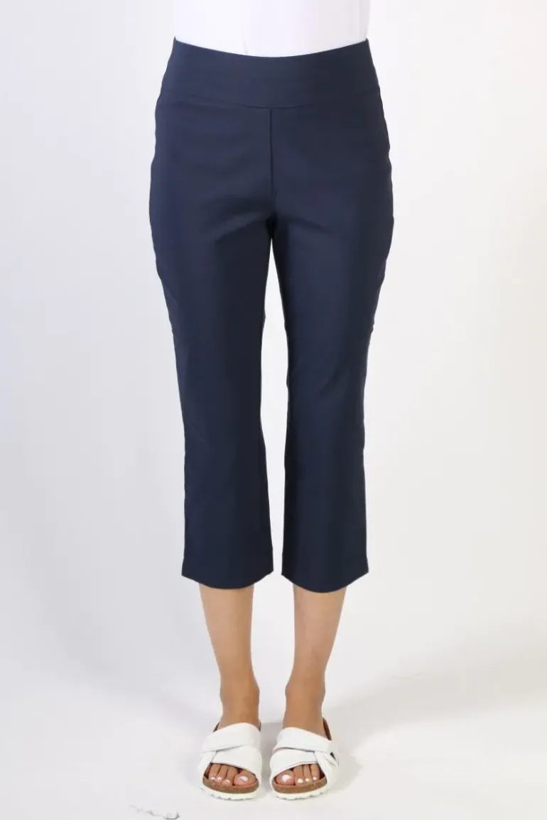 Marco Polo Bengaline Capri Pant In Navy
