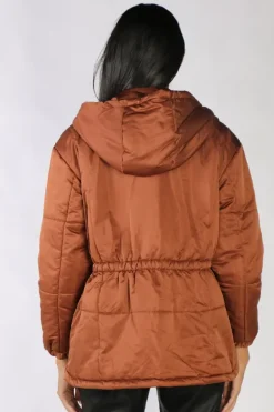 Marco Polo Puffer Coat In Tan