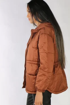 Marco Polo Puffer Coat In Tan