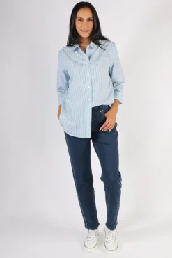 Masai Ilak Stripe Shirt In Blue