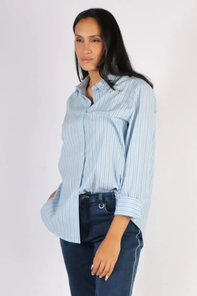 Masai Ilak Stripe Shirt In Blue