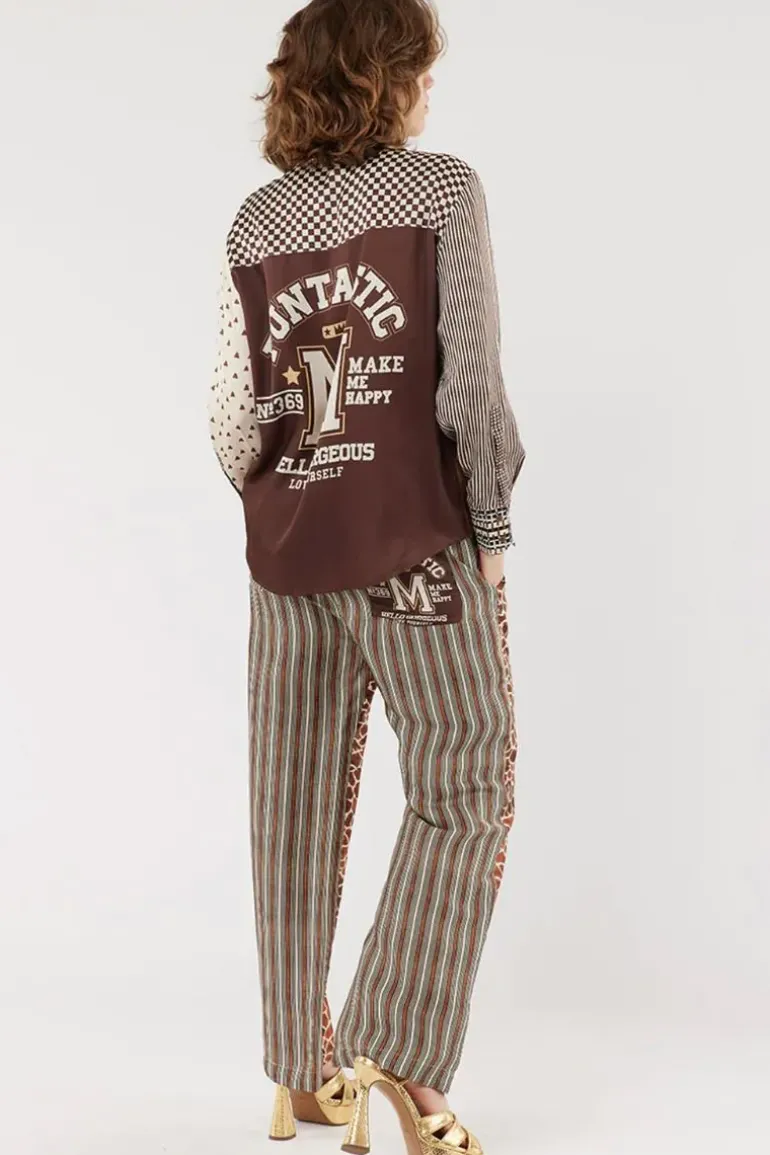 Me369 Bailey Pant In Chocolate Print