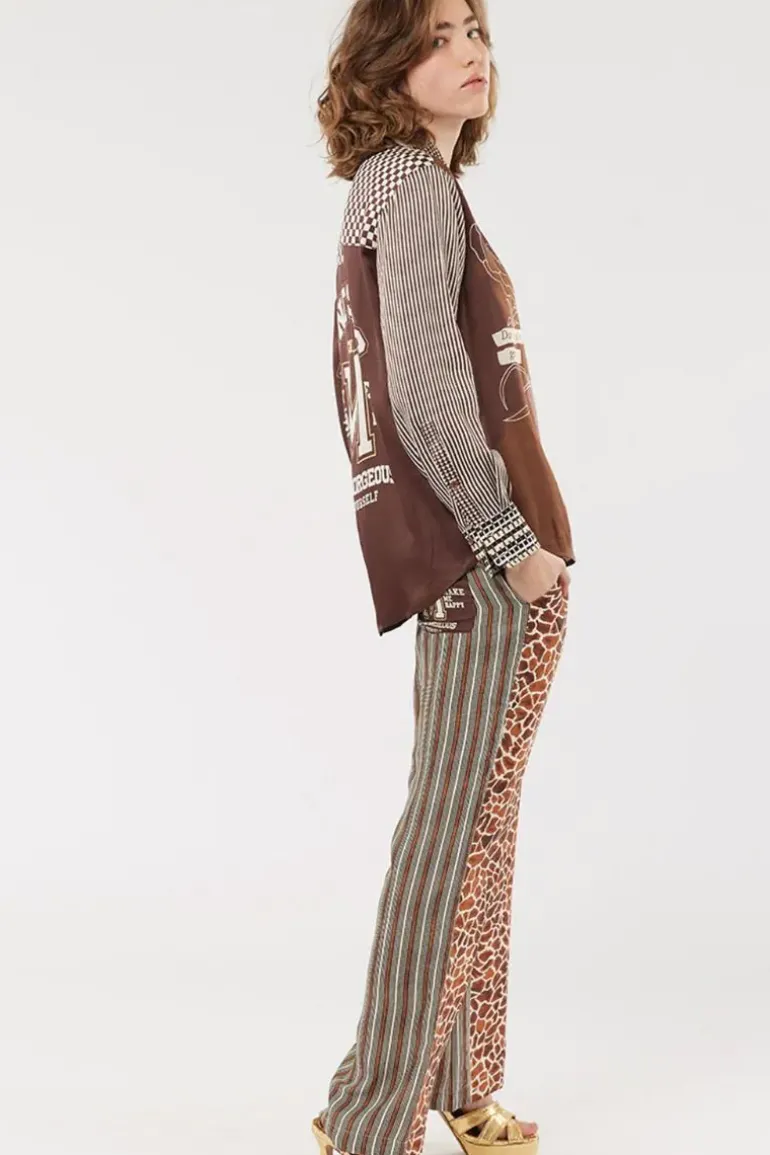 Me369 Bailey Pant In Chocolate Print