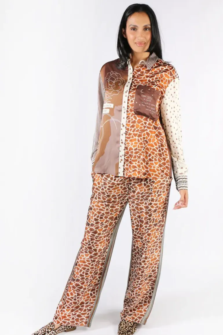 Me369 Bailey Pant In Chocolate Print