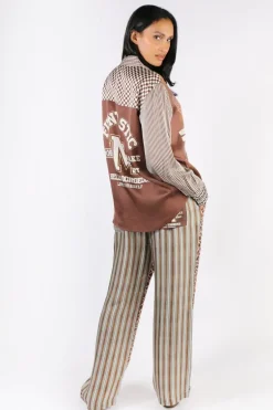Me369 Bailey Pant In Chocolate Print