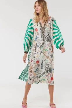 Me369 Hannah Dress In Graffiti Print