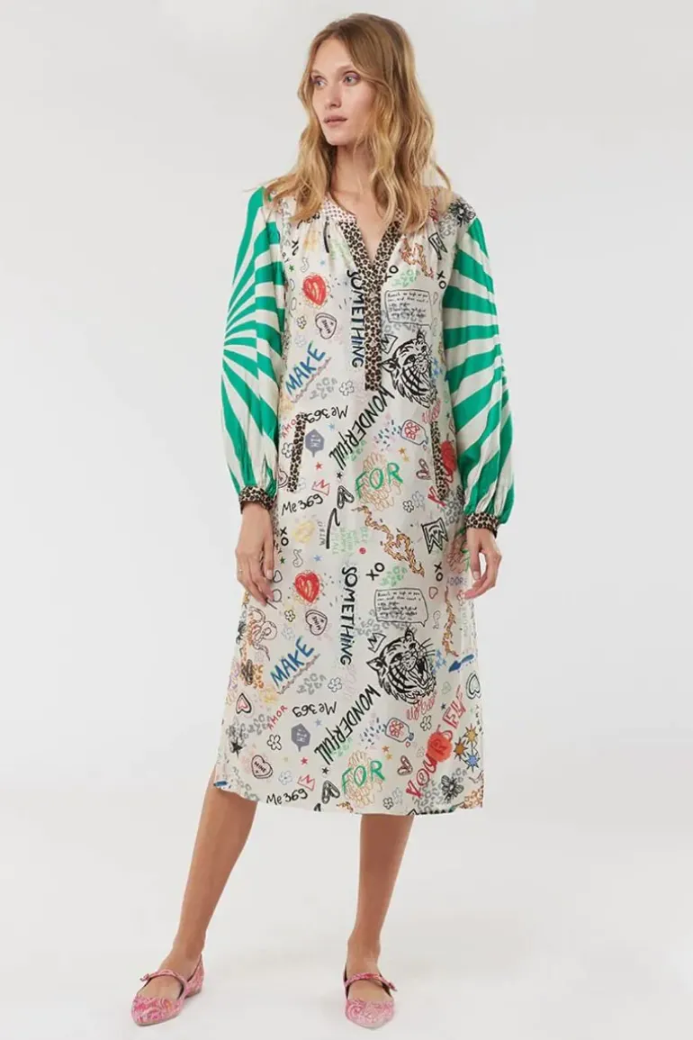 Me369 Hannah Dress In Graffiti Print