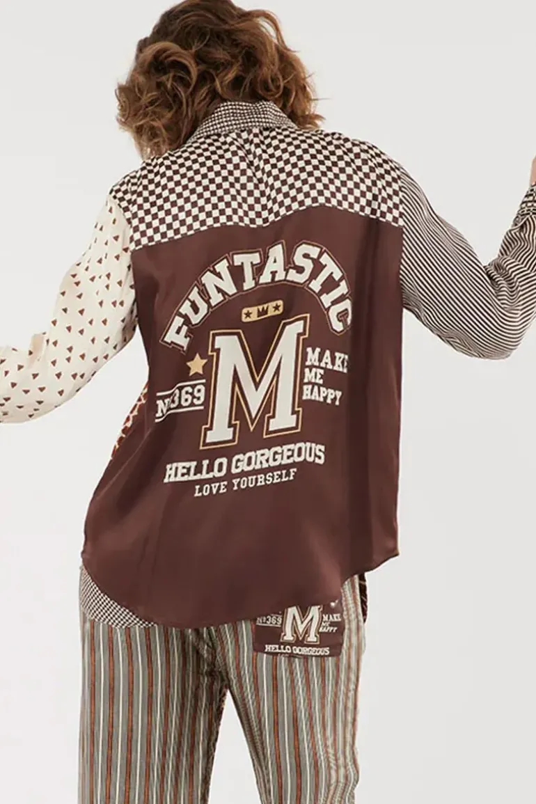 Me369 Isabel Shirt In Chocolate Print