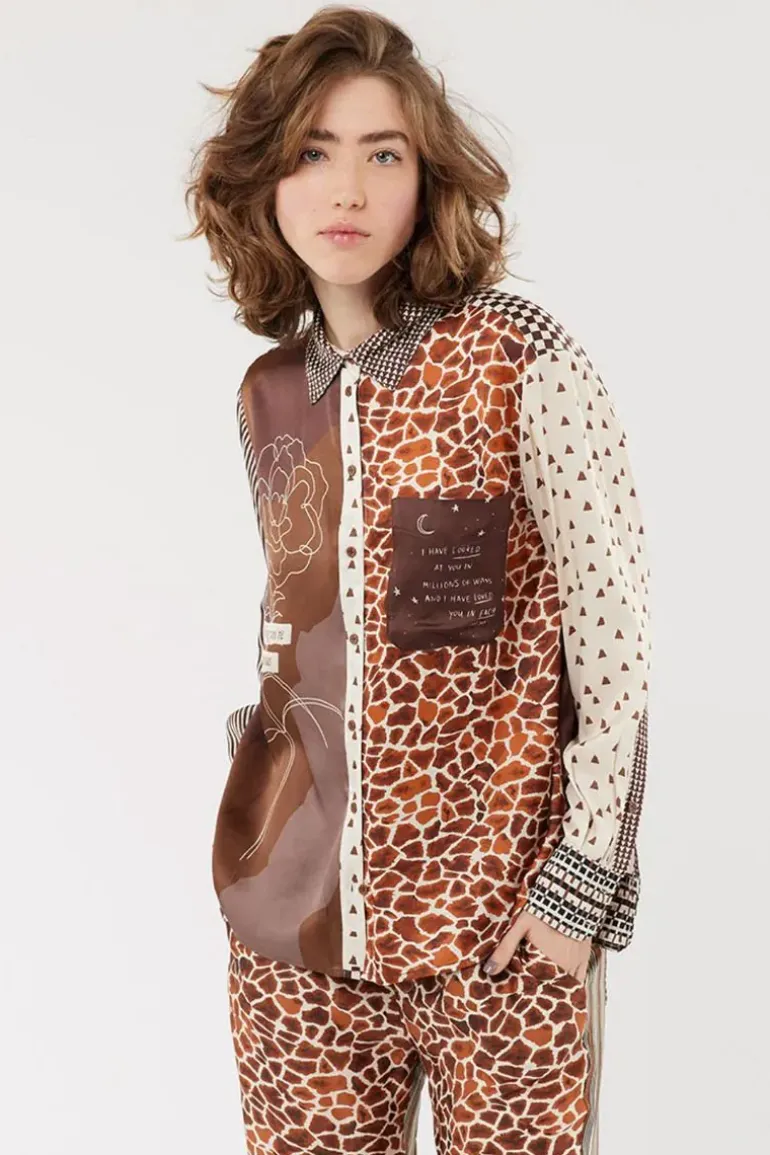 Me369 Isabel Shirt In Chocolate Print