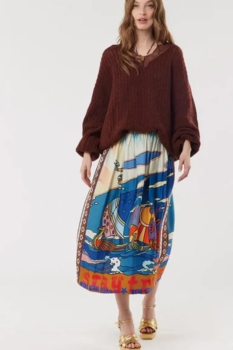 Me369 Vanessa Skirt In Nautical Print