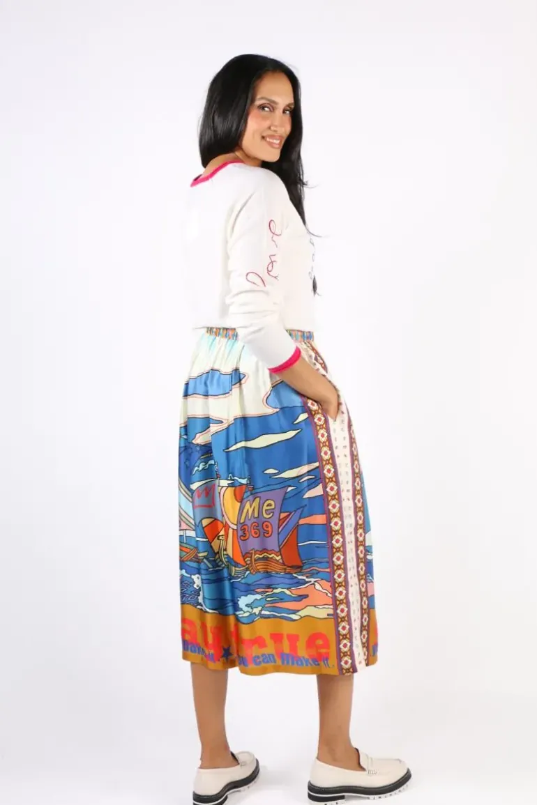 Me369 Vanessa Skirt In Nautical Print
