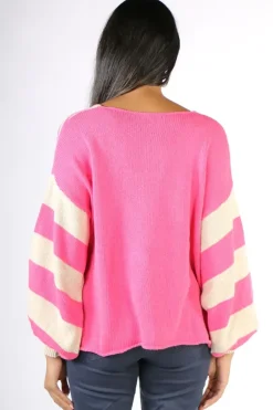 Milson Ottavia Stripe Jumper In Fuchsia