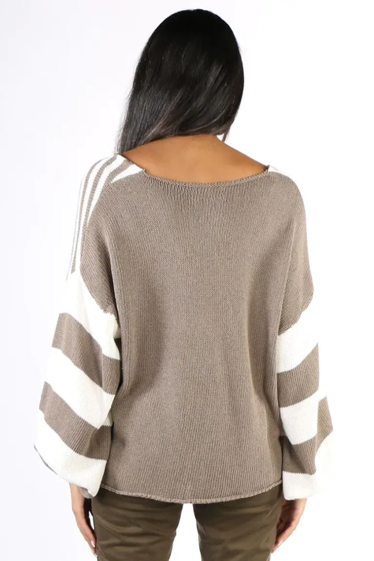Milson Ottavia Stripe Jumper In Mink