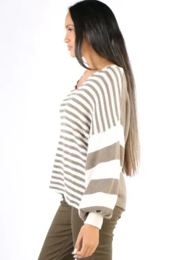 Milson Ottavia Stripe Jumper In Mink