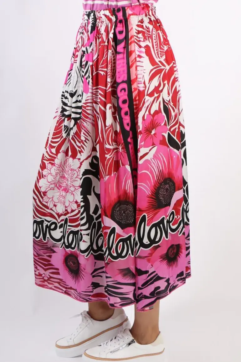 Miss Goodlife Good Vibes Skirt In Pink
