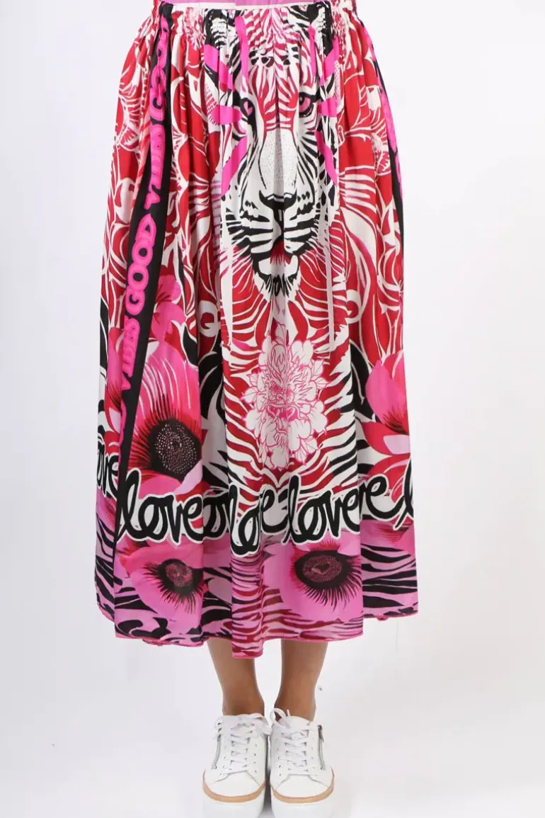 Miss Goodlife Good Vibes Skirt In Pink