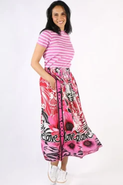 Miss Goodlife Good Vibes Skirt In Pink