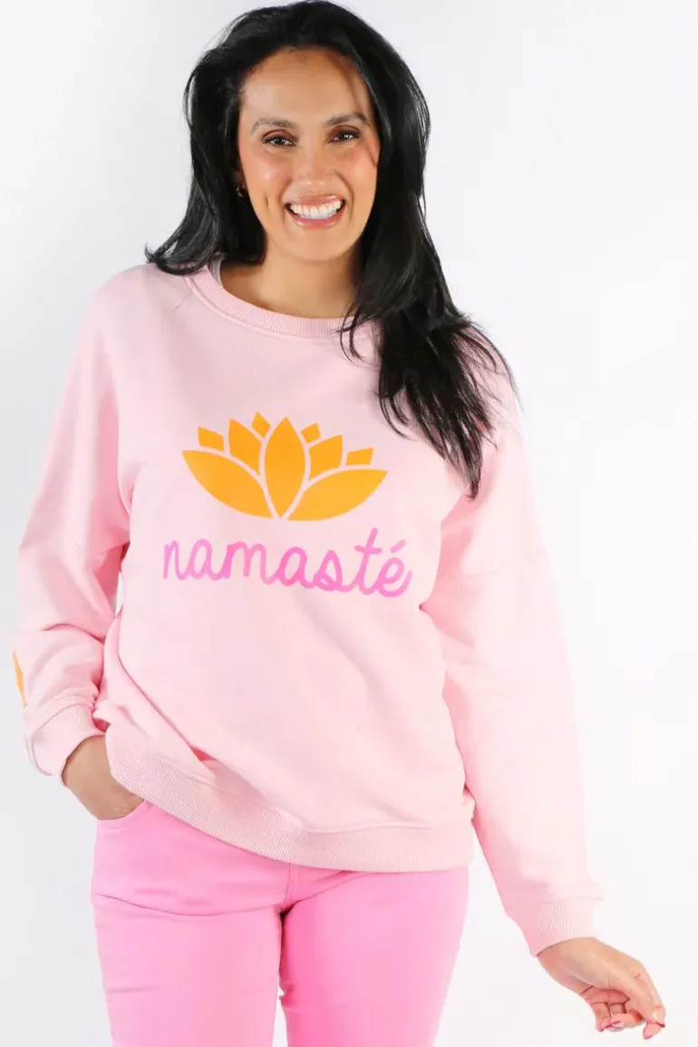 Miss Goodlife Namaste Sweat Top In Rose