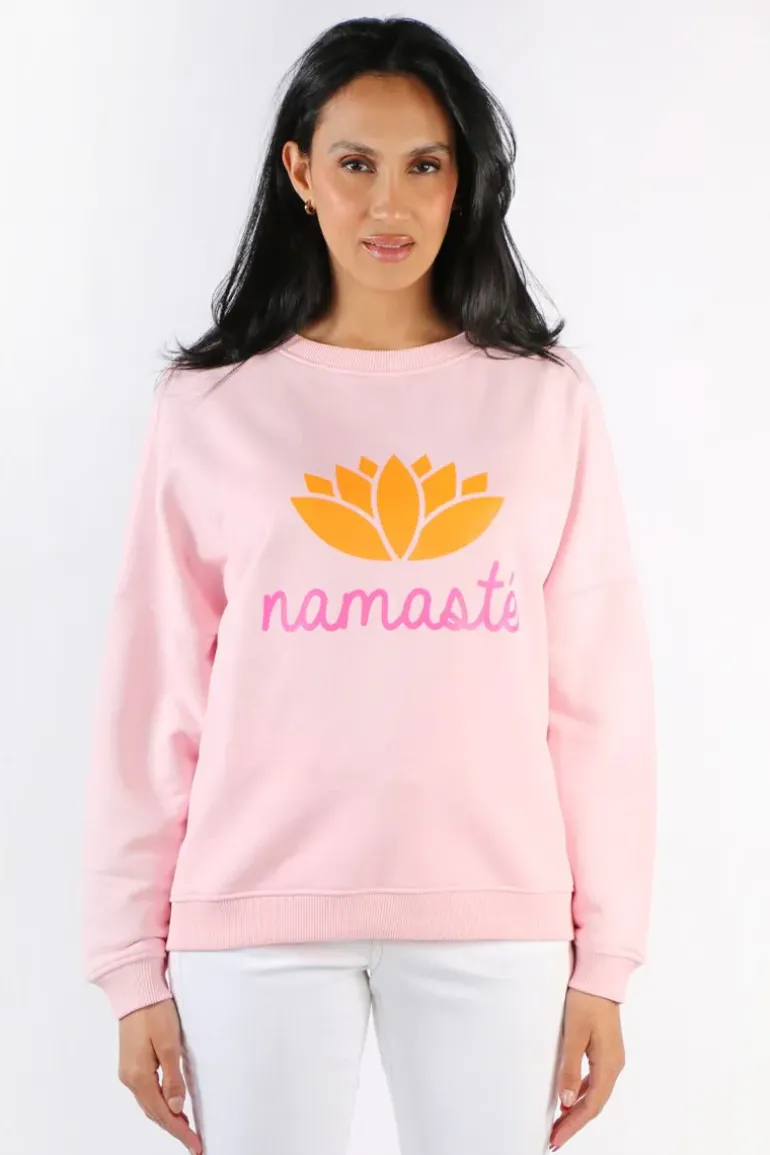 Miss Goodlife Namaste Sweat Top In Rose