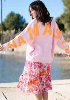 Miss Goodlife Namaste Sweat Top In Rose