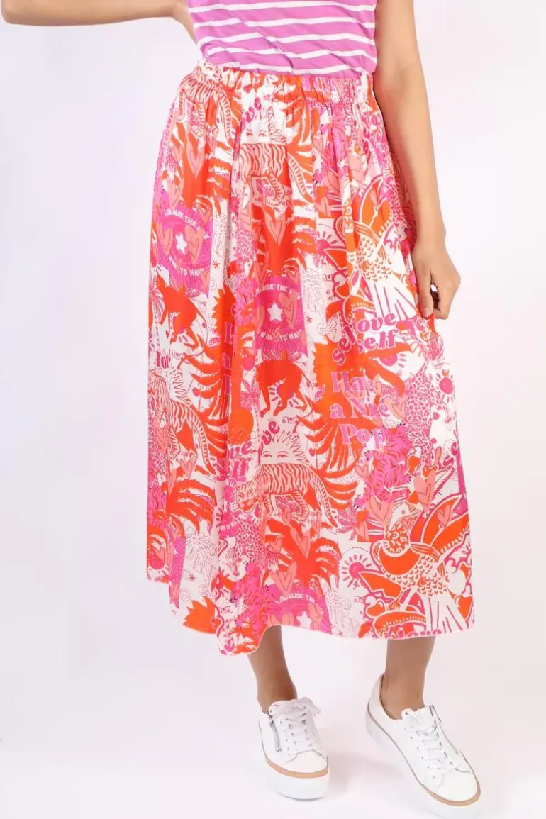 Miss Goodlife Self Love Skirt In Orange