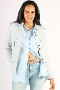 Mos Mosh Iris Ester Jacket In Sky Check