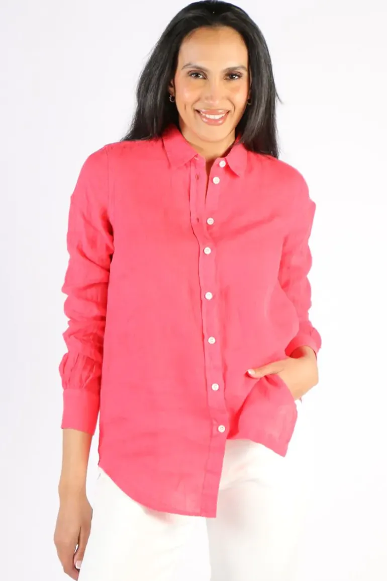 Mos Mosh Kali Linen Shirt In Berry