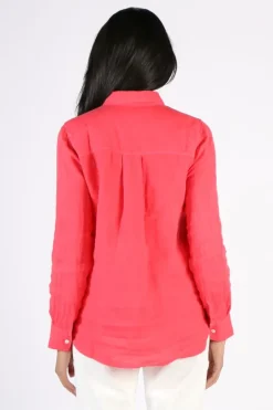 Mos Mosh Kali Linen Shirt In Berry