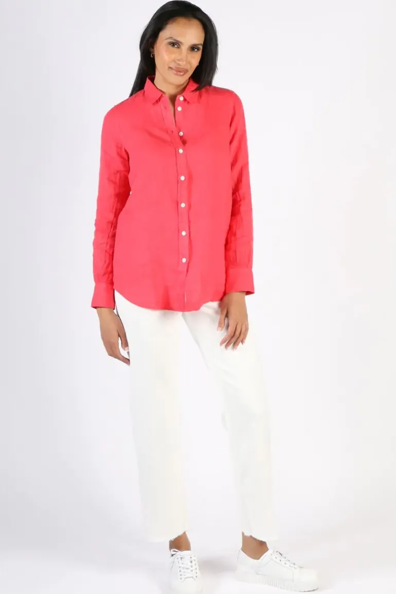 Mos Mosh Kali Linen Shirt In Berry
