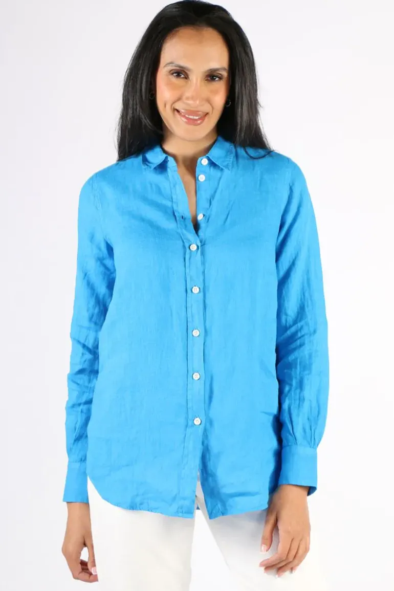 Mos Mosh Kali Linen Shirt In Regatta
