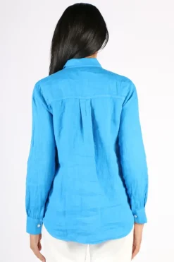 Mos Mosh Kali Linen Shirt In Regatta