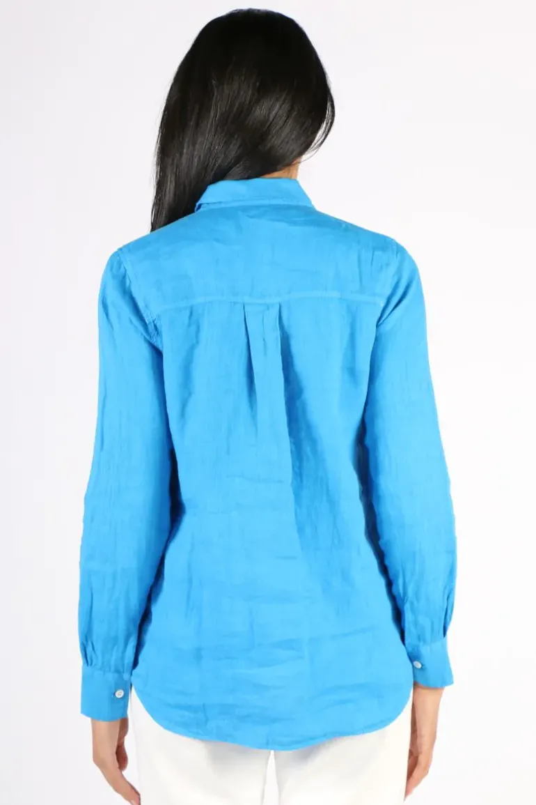 Mos Mosh Kali Linen Shirt In Regatta