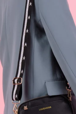 Munroe Bag Strap By Louenhide In Black/Silver