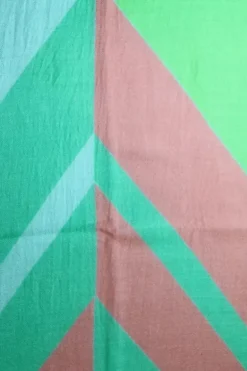 Namaskar Geometric Print Scarf In Green
