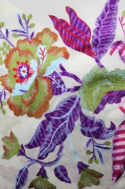 Namaskar Merino Embroidered Wool Scarf In Floral