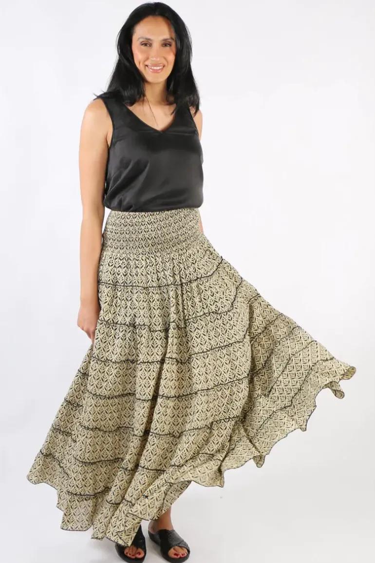 Namaskar Tiered Skirt In Print